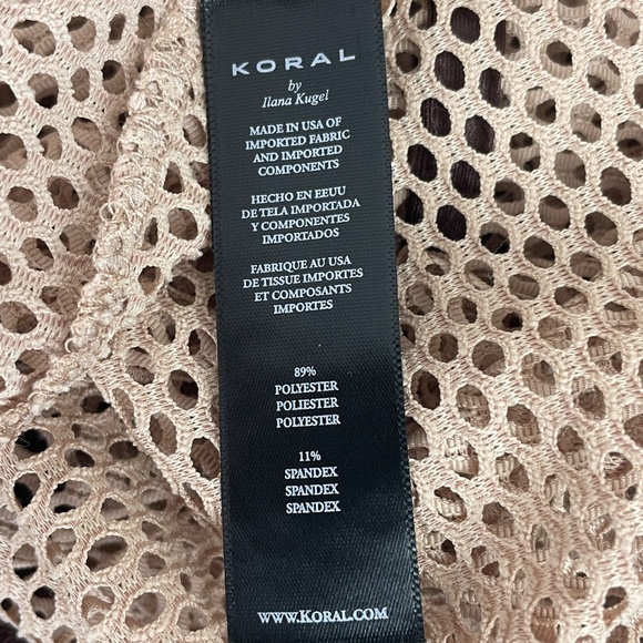 KORAL Ilana Kugel Beige Dolphin Mesh Beach Cover-up Tank Top - NWT - Picture 5 of 7